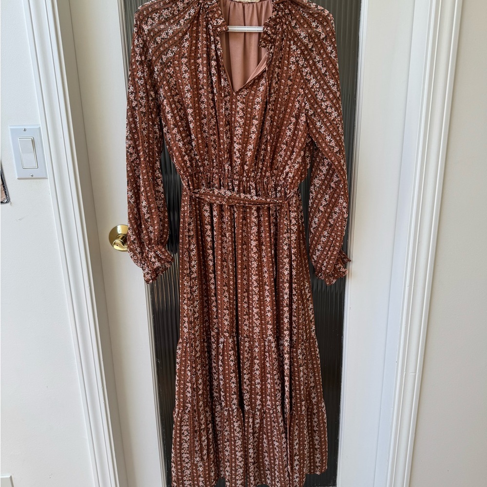 Elegant Floral Long Sleeve Dress